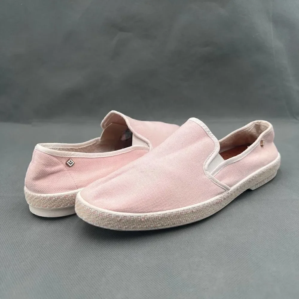 Rivieras Nymphe Cotton Canvas Slip On Classic Pink Canvas Sneakers Size 40